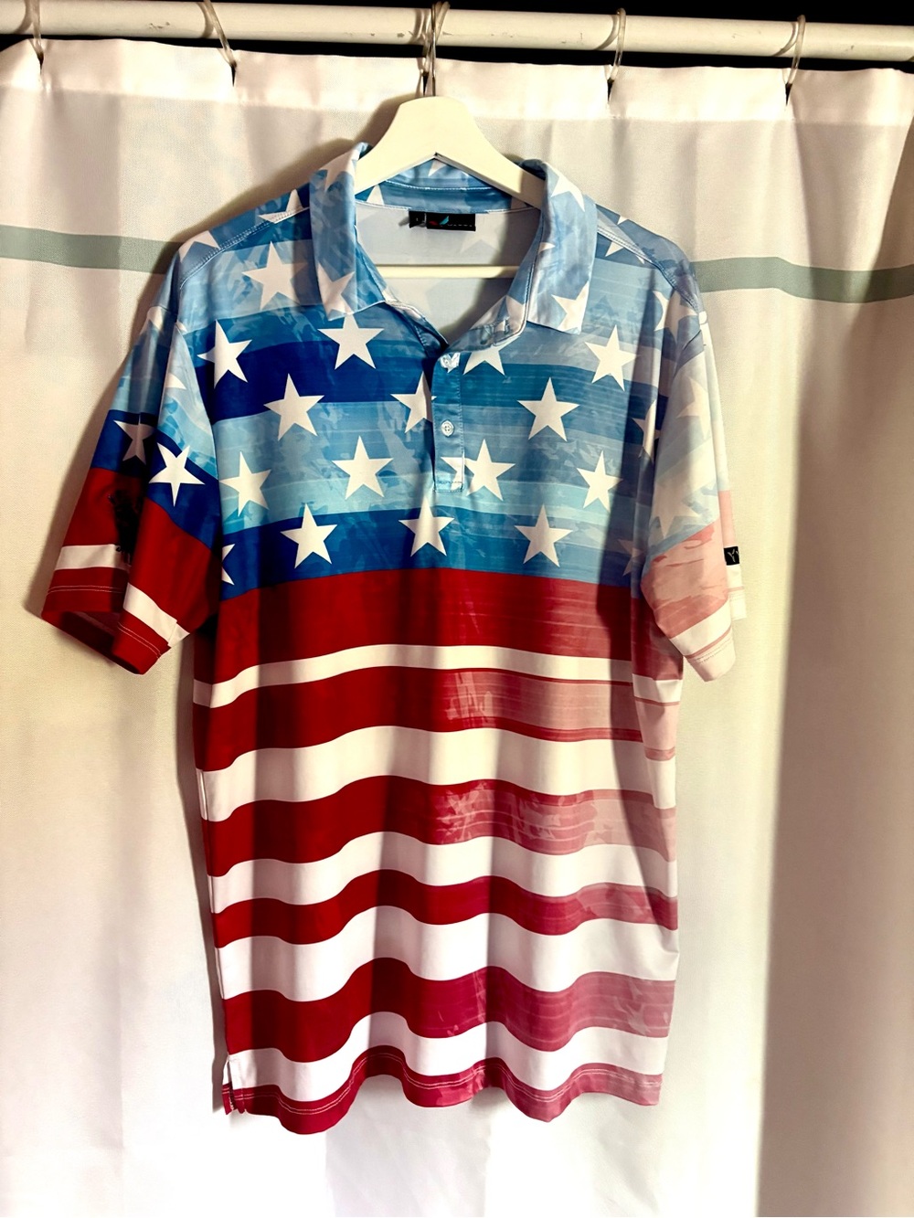 Men's Stars & Stripes Polo Shirt - Red, White & Blue
